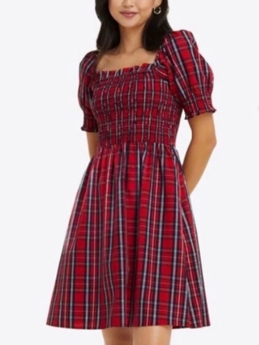 NWT Draper James Smocked Plaid Dress(size Medium)